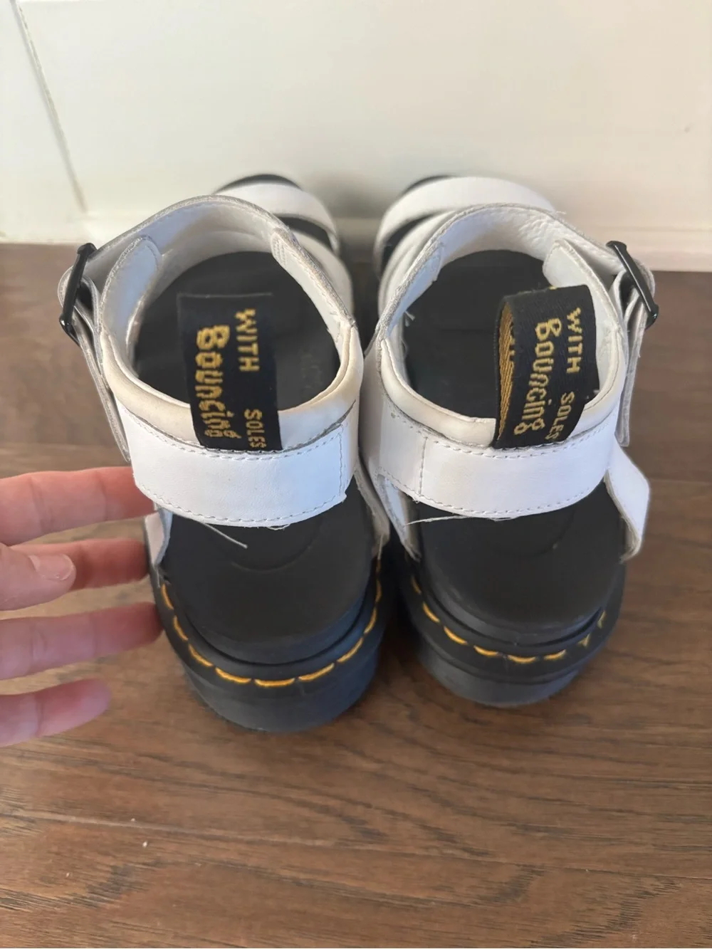 Dr. Martens Kids White Multi-Strap Platform Sandals